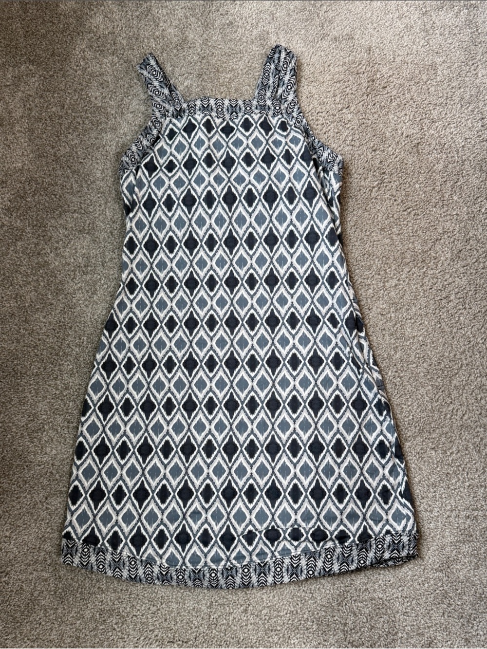 Title Nine Blue and White Diamond Print Sundress